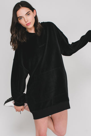 Brunette The Label - BTL- Brunette Black Velvet Hoodie Dress- like new!