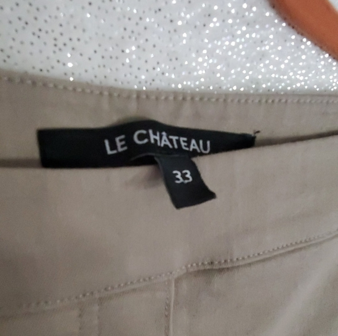 NWOT sz 33 Le Chateau Ankle Dress Pant in Beige